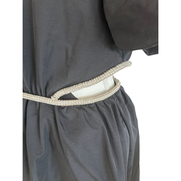 WAYF Black Jeweled Cutout Puff Sleeve Dress Size M - Picture 2 of 8